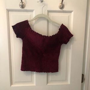 Red velvet cropped top